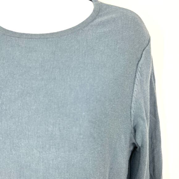 J. Jill Grace French Blue Wool Blend Side Slit Tunic Sweater Size M - Picture 2 of 10